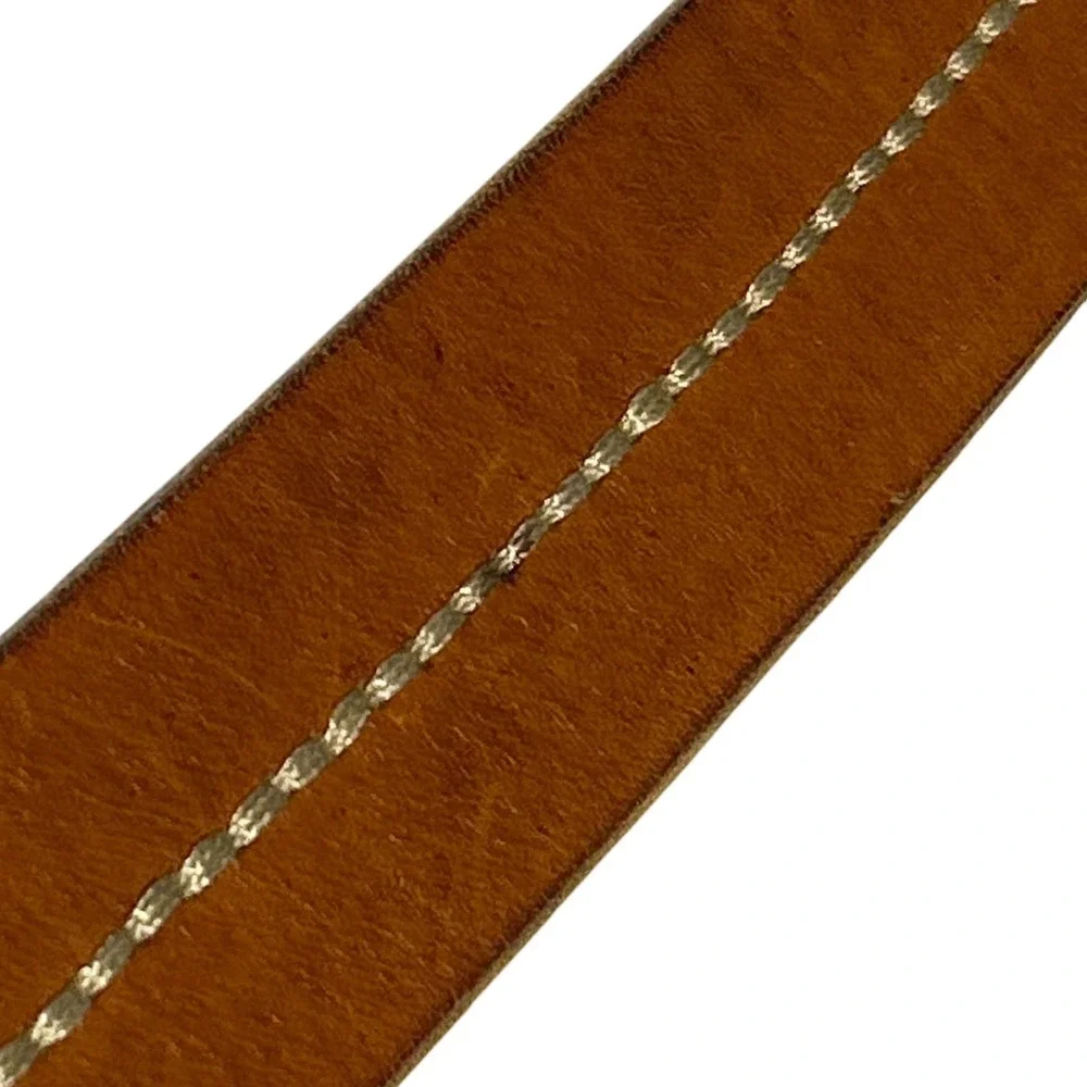 Handmade Brown Leather Mystery Braided Western Stitch Twist Belt Large (31